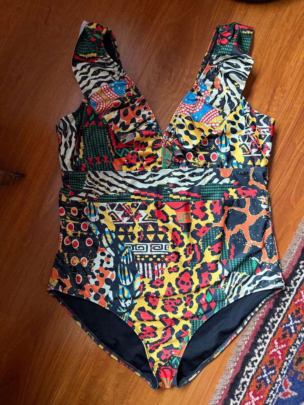 Averie Animal Print Plunge One Piece Swimsuit XXXL Fits XXL